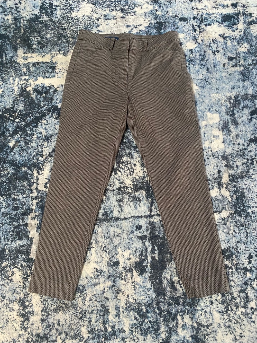 Brooks Brothers Women’s Dress Pants Size 6 Brown Black Houndstooth Slim Ankle